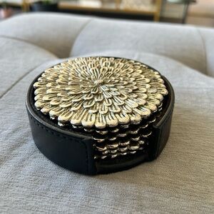 Michael Aram, 6 Chrysanthemum Coasters (metal/silver)